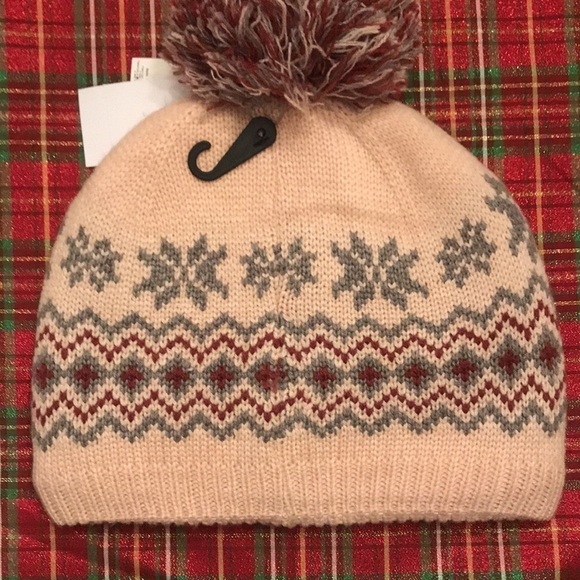 Brand New Timberland Pink Fair Isle Fleece-Lined Pom Beanie Hat - Picture 6 of 12